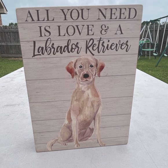 New All You Need Is Love & A Golden Retriever Free standing Canvas - Picture 2 of 6